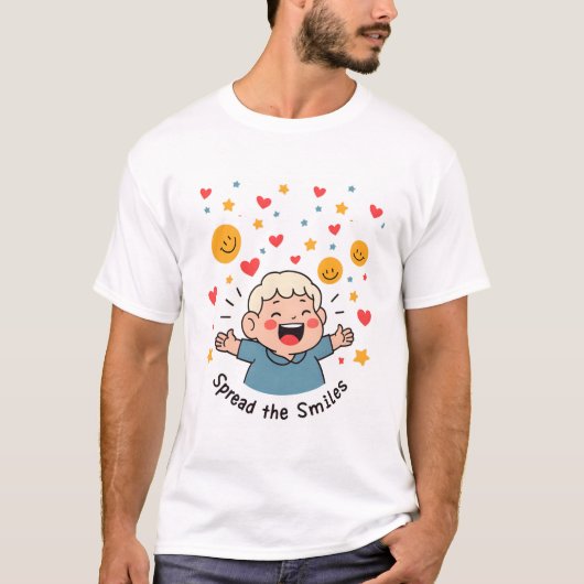 Spread the Smiles – Schattigee en vrolijke Doodle  T-shirt (Voorkant)