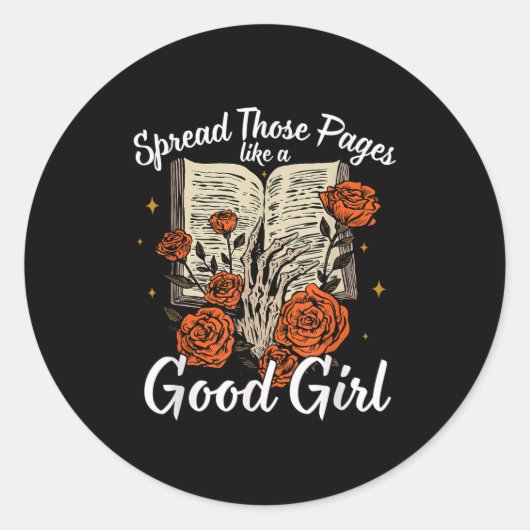 Spread Those Pages Like A Good Girl Dark Romance S Ronde Sticker (Voorkant)