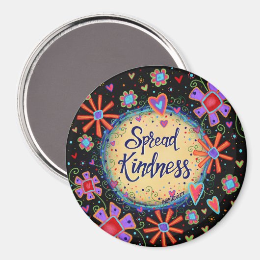 Spread Vriendelijkheid Trendy Leuk Bloemen Modern  Magneet (Voorkant / Achterkant)
