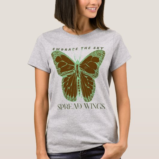 Spread Wings Embrace the Sky T-Shirt - Verhoog je (Voorkant)