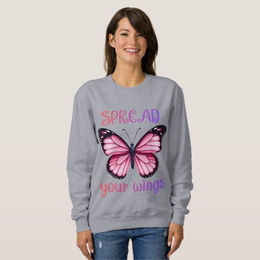 Spread Your Wings – Inspirational Butterfly  Trui (Voorkant volledig)