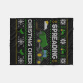 Spreading Christmas Cheer Farming Tractor Ugly Swe Fleece Deken (Voorkant (Horizontaal))