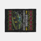 Spreading Christmas Cheer Farming Tractor Ugly Swe Fleece Deken (Voorkant (Horizontaal))