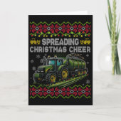 Spreading Christmas Cheer Farming Tractor Ugly Swe Kaart (Voorkant)