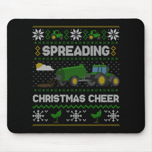 Spreading Christmas Cheer Farming Tractor Ugly Swe Muismat (Voorkant)