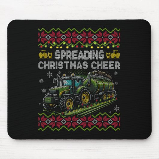 Spreading Christmas Cheer Farming Tractor Ugly Swe Muismat (Voorkant)