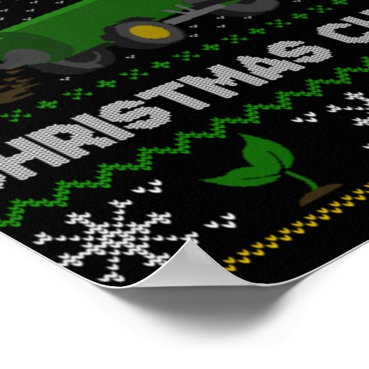 Spreading Christmas Cheer Farming Tractor Ugly Swe Poster (Hoek)