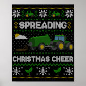 Spreading Christmas Cheer Farming Tractor Ugly Swe Poster (Voorkant)