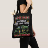 Spreading Xmas Cheer Farming Tractor Ugly Sweat Tote Bag (Dichtbij)