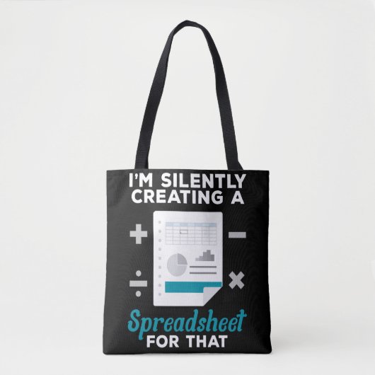 Spreadsheet Accounting Tax Auditor Bookkeeper CPA Tote Bag (Voorkant)
