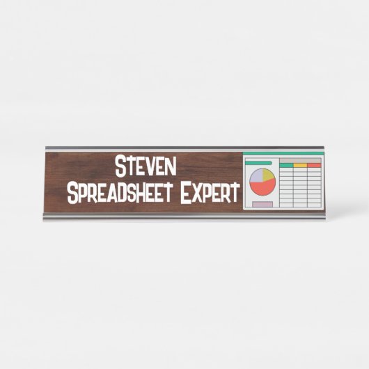 Spreadsheet Expert - leuk, nieuw Bureau Naambordje (Voorkant)