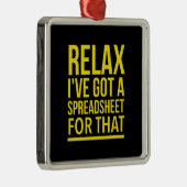 Spreadsheet inspirerend grappige cadeaus metalen ornament (Rechts)