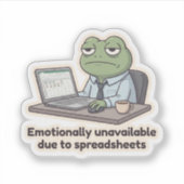 Spreadsheet Kikker Grappige Kantoorsticker Sticker (Voorkant)