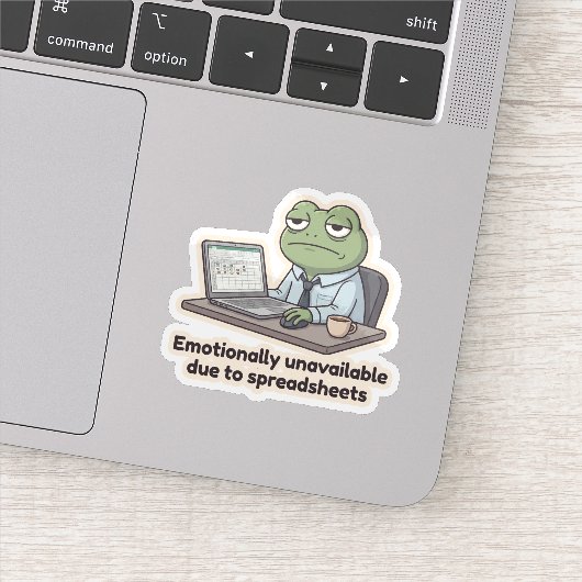Spreadsheet Kikker Grappige Kantoorsticker Sticker (Detail)