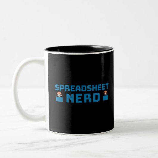Spreadsheet Nerd Two-Tone koffie Mok (Links)