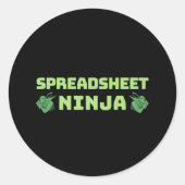 Spreadsheet ninja klassieke ronde sticker (Voorkant)