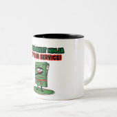 Spreadsheet ninja tot uw dienst! grappig citaat tweekleurige koffiemok (Voorkant rechts)