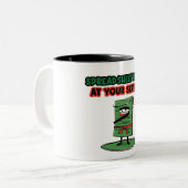 Spreadsheet ninja tot uw dienst! grappig citaat tweekleurige koffiemok (Voorkant links)