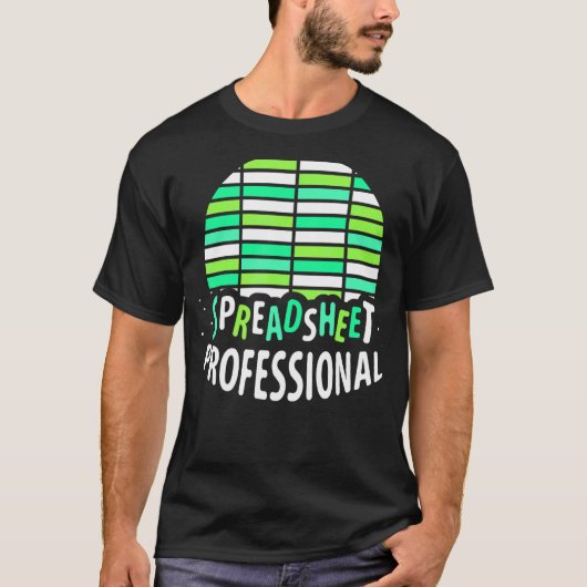 Spreadsheet Professionele accountant tabblad T-shirt (Voorkant)