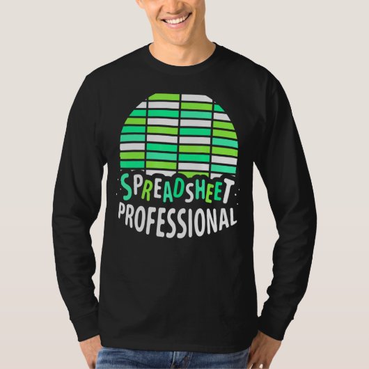 Spreadsheet Professionele accountant tabblad T-shirt (Voorkant)