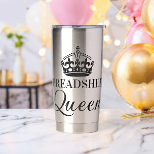 Spreadsheet Queen Funny Quotes Geïsoleerde Drinkbeker
