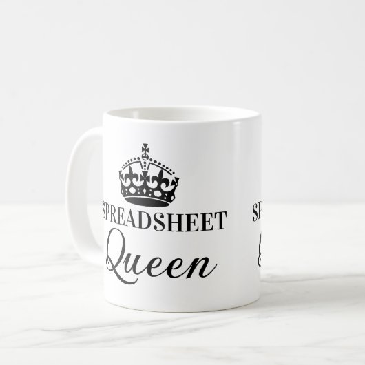 Spreadsheet Queen Funny Quotes Koffiemok (Voorkant links)