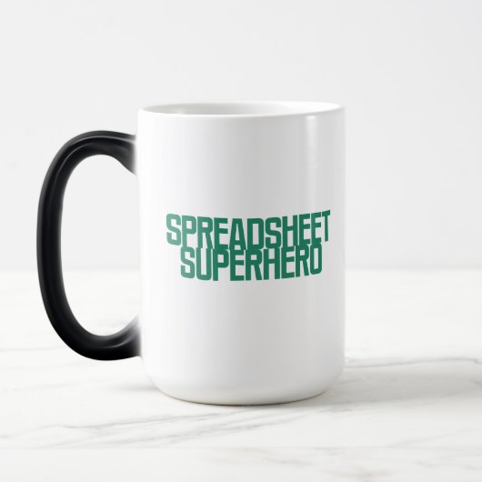 Spreadsheet Superheld Excel Gegevensbeheer Ontwerp Magische Mok (Links)