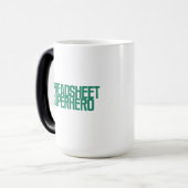 Spreadsheet Superheld Excel Gegevensbeheer Ontwerp Magische Mok (Voorkant links)