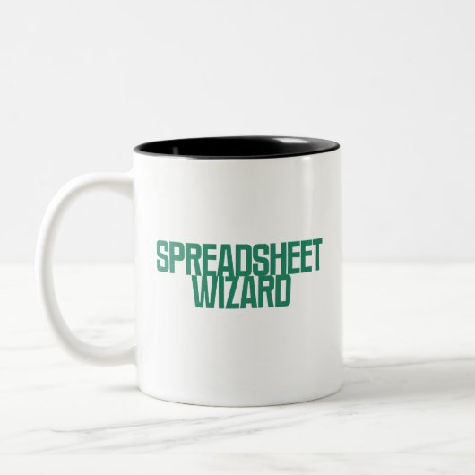 Spreadsheet Tovenaar | Excel Data Magiër Ontwerp Tweekleurige Koffiemok (Links)