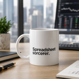 Spreadsheet Tovenaar Grappig Cadeau voor Collega Grote Koffiekop