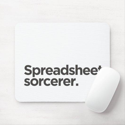 'Spreadsheet tovenaar.' Grappige verjaardag colleg Muismat (Met muis)