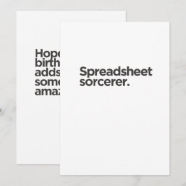'Spreadsheet tovenaar.' Grappige verjaardagskaart  Kaart