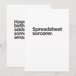 'Spreadsheet tovenaar.' Grappige verjaardagskaart  Kaart