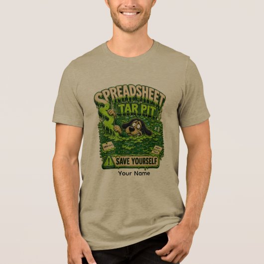 Spreadsheet Val Persoonlijk Grappig Kantoor T-Shir Tri-Blend Shirt (Voorkant)