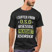 Spreadsheets over obsessieve liefhebbers t-shirt (Voorkant)