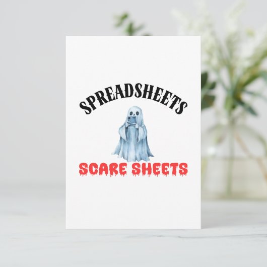 Spreadsheets Scare Sheets - Funny Accountant Bedankkaart (Staand voorkant)