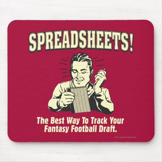 Spreadsheets volgen: Concept van uw Fantasy-Footba Muismat (Voorkant)
