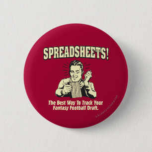 Spreadsheets volgen: Concept van uw Fantasy-Footba Ronde Button 5,7 Cm