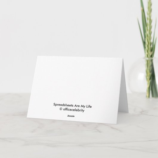 Spreadsheets voor mijn leven | Grappige redenen |  Kaart (Achterkant)
