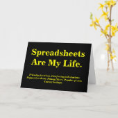Spreadsheets voor mijn leven | Grappige redenen |  Kaart (Gele Bloem)