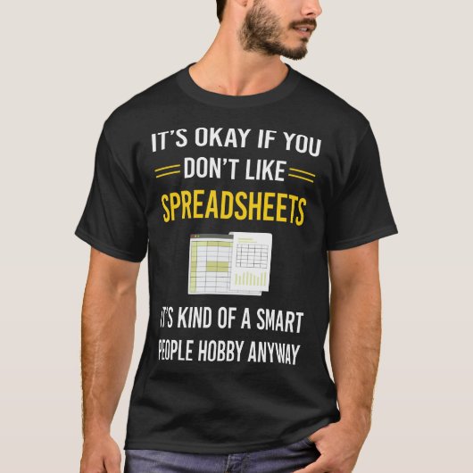 Spreadsheets voor slimme mensen t-shirt (Voorkant)