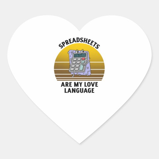 Spreadsheets zijn mijn liefdestaal hart sticker (Voorkant)