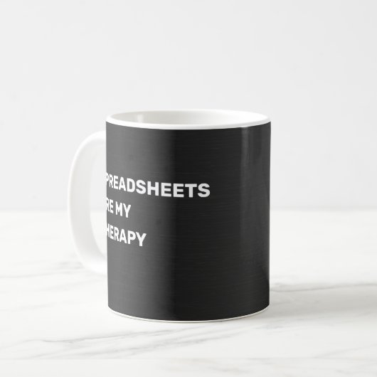 Spreadsheets zijn mijn therapie - Black Gradient Koffiemok (Voorkant links)