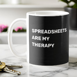 Spreadsheets zijn mijn therapie - Black Gradient Koffiemok