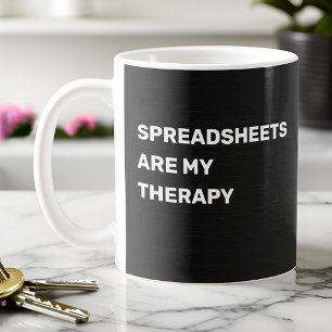 Spreadsheets zijn mijn therapie - Black Gradient Koffiemok