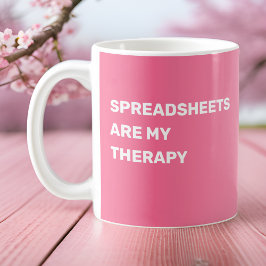Spreadsheets zijn mijn therapie - Gradient Pink Koffiemok