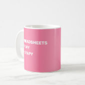 Spreadsheets zijn mijn therapie - Gradient Pink Koffiemok (Voorkant links)