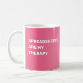 Spreadsheets zijn mijn therapie - Gradient Pink Koffiemok (Links)
