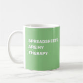 Spreadsheets zijn mijn therapie - Sage Green Koffiemok (Links)
