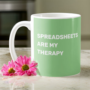Spreadsheets zijn mijn therapie - Sage Green Koffiemok